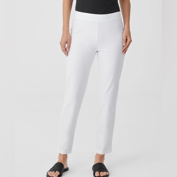 Eileen Fisher white washable stretch crepe fabulous pants from Neiman’s. - Picture 2 of 11